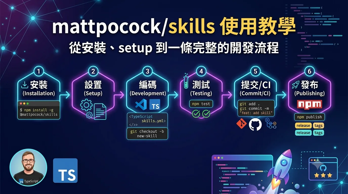 mattpocock/skills 使用教學：從安裝、setup 到一條完整的開發流程
